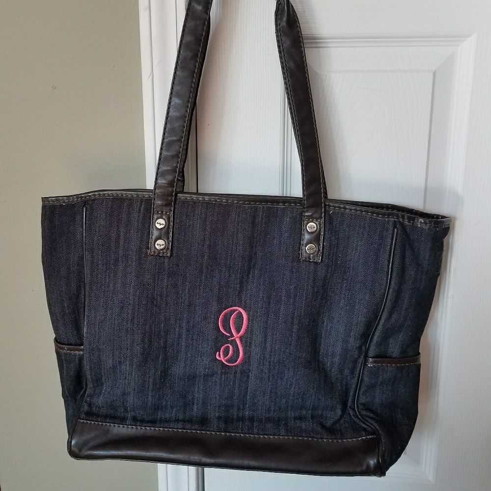 Thirty-one Cindy Tote embroidered with P